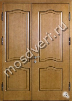 Коричневая входная двустворчатая железная дверь МДФ - купить от производителя Мосдвери Коричневая входная двустворчатая железная дверь МДФ